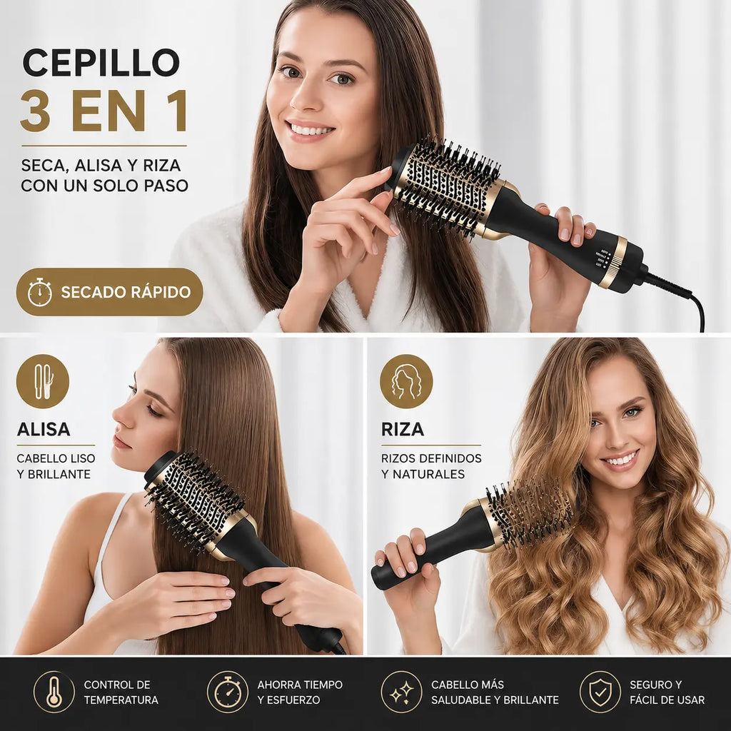 Cepillo Secador Aguacate Giratorio [ SE SECA Y SE PEINA EN MINUTOS ]